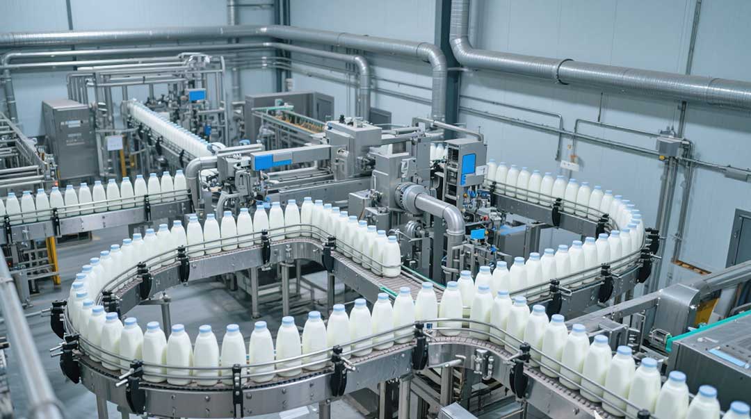 jimeng-2025-08-14-2858-牛奶生产工厂图片，传送带上有很多刚生产完的牛奶.jpg